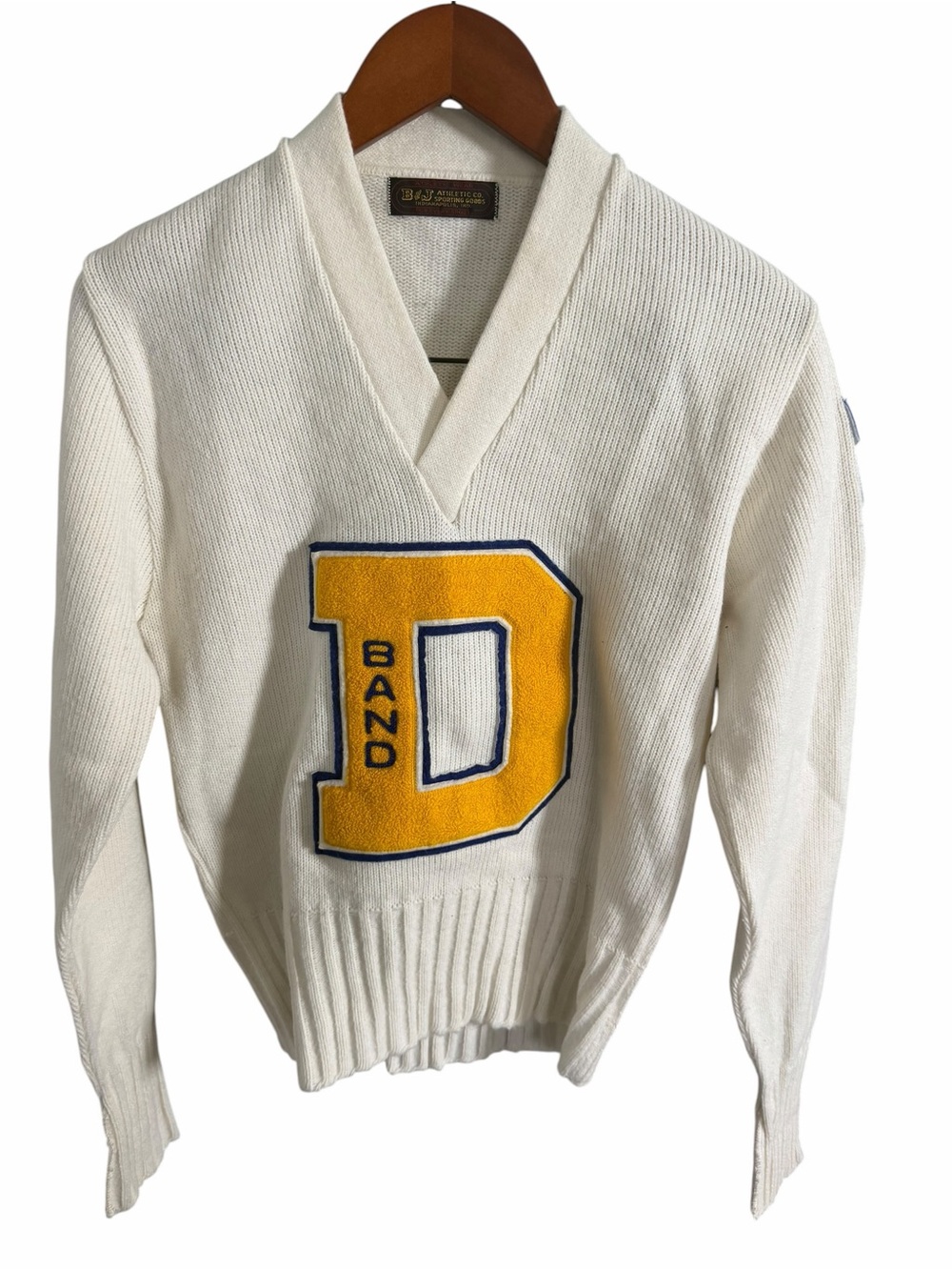 Vtg School Band V-Neck Sweater Patches - Picture 2 of 7